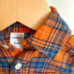 Orange Plaid Button Up Top / 6m