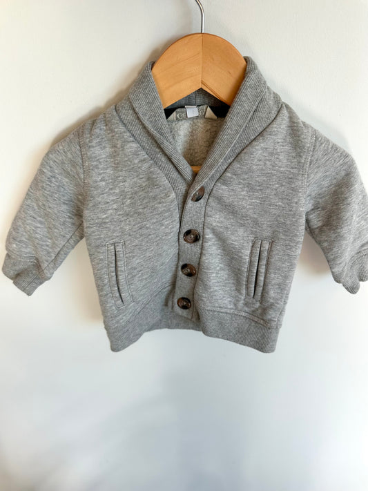 Grey Button Cardigan / 3-6m