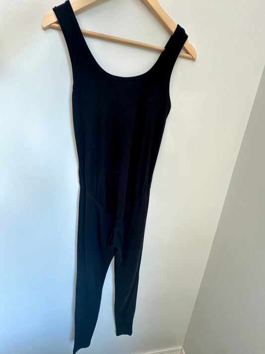 Paisley Sky Black Rib Maternity Jumpsuit / Small