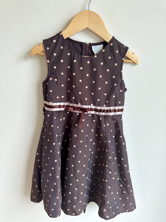 Brown Formal Polka Dot Dress / 4T