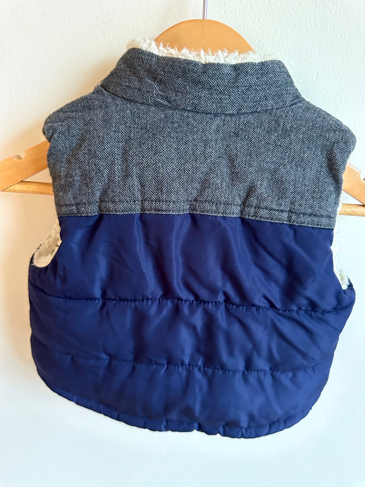 Gap Blue Sherpa Lined Vest / 0-6m