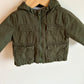 Olive Cargo Hooded Jacket / 0-3m