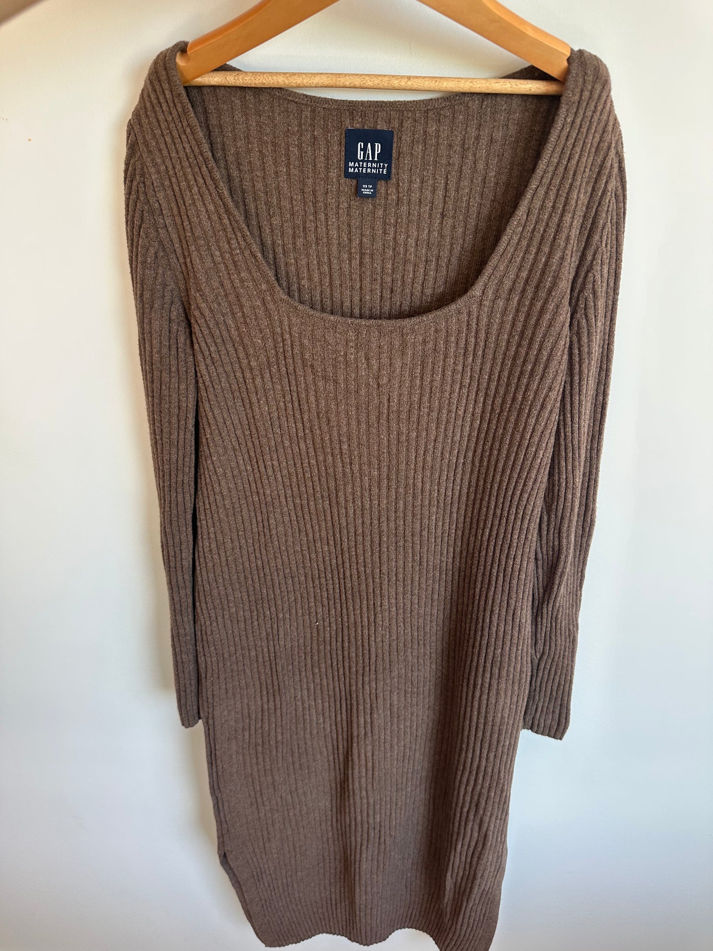 Gap Fawn Ribbed Dress with Side Slit / XS