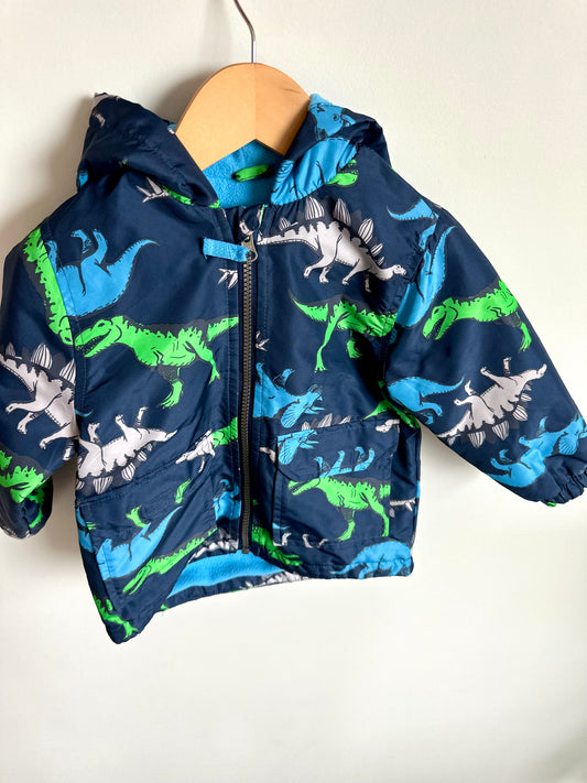 Blue Dino Hooded Jacket / 24m