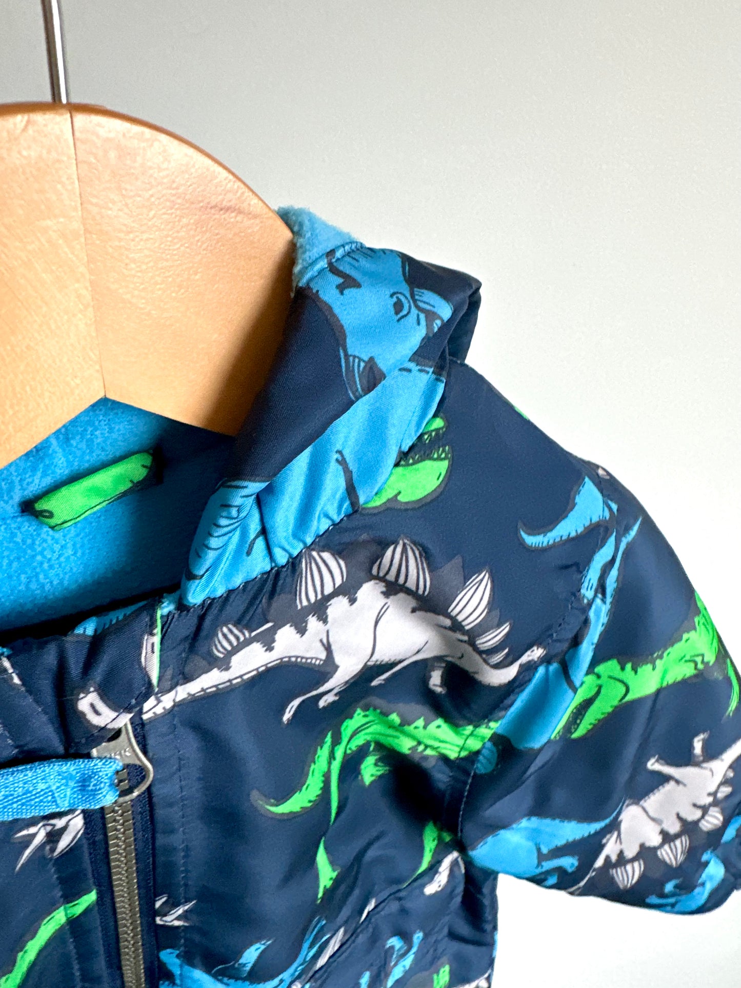 Blue Dino Hooded Jacket / 24m