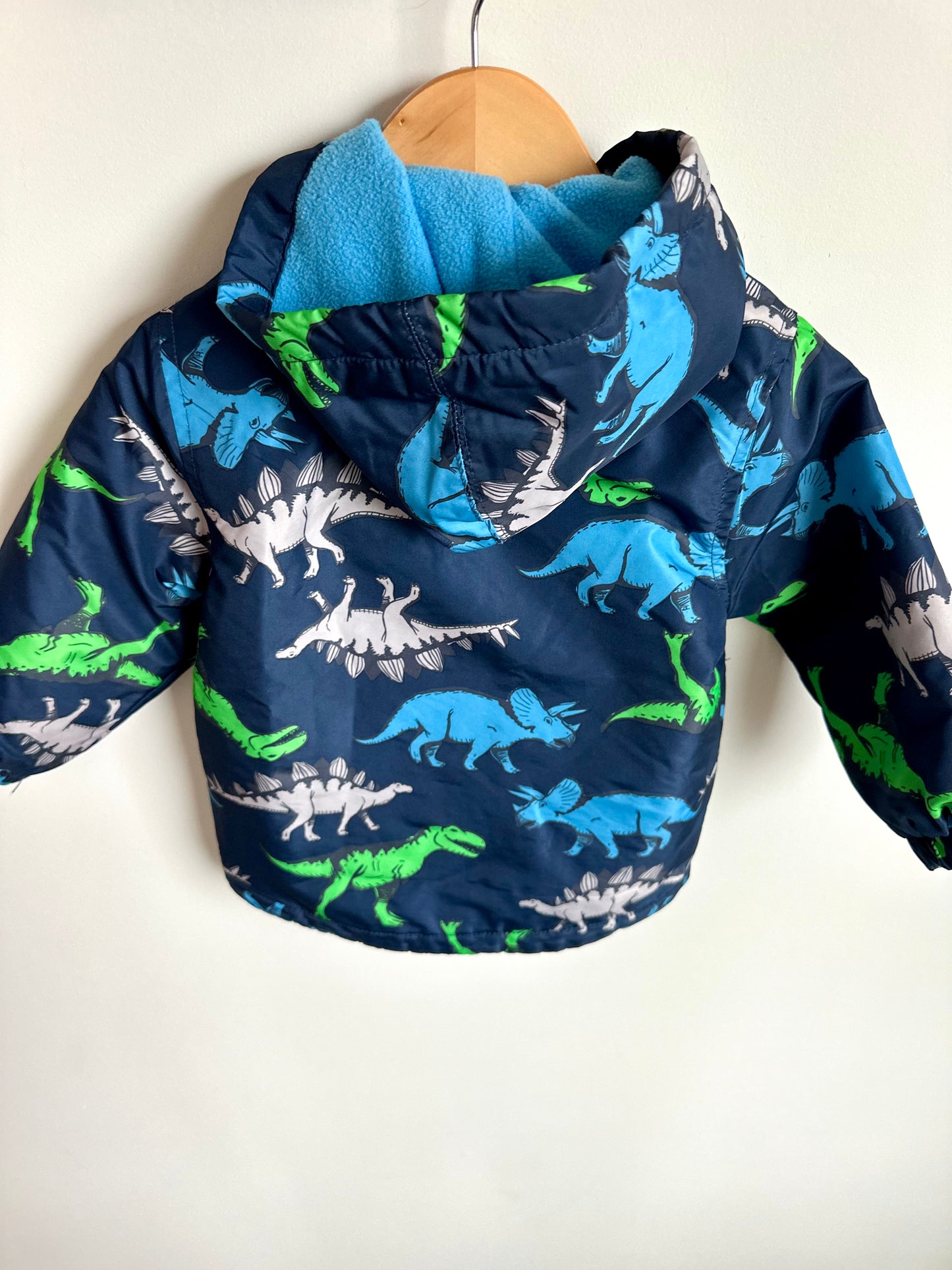 Blue Dino Hooded Jacket / 24m