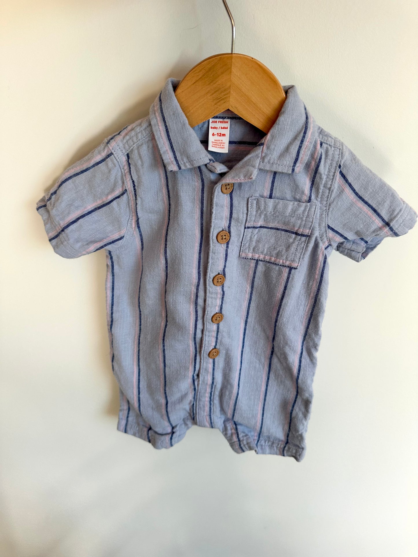 Stripes Collared Romper / 6-12m