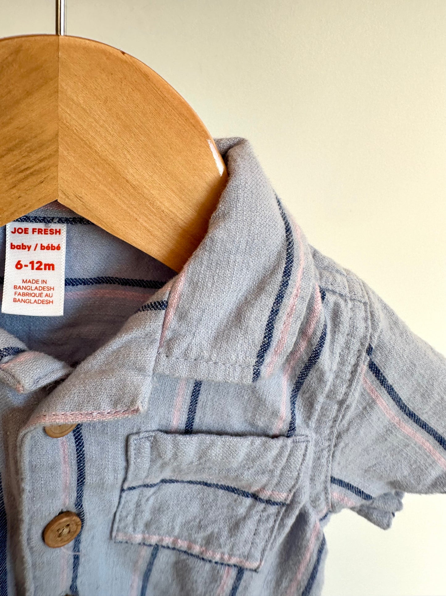 Stripes Collared Romper / 6-12m