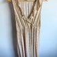 Polka Dot Tan Maternity Dress / Large