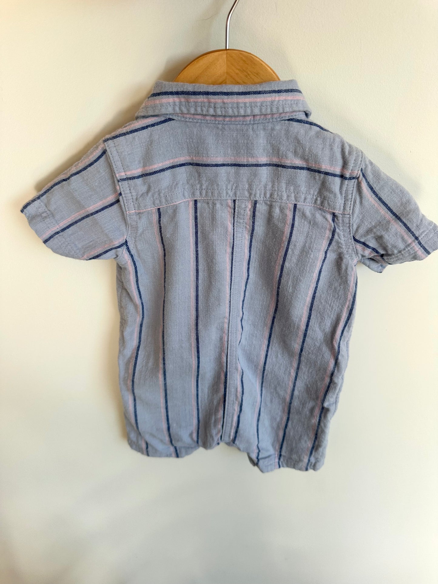 Stripes Collared Romper / 6-12m