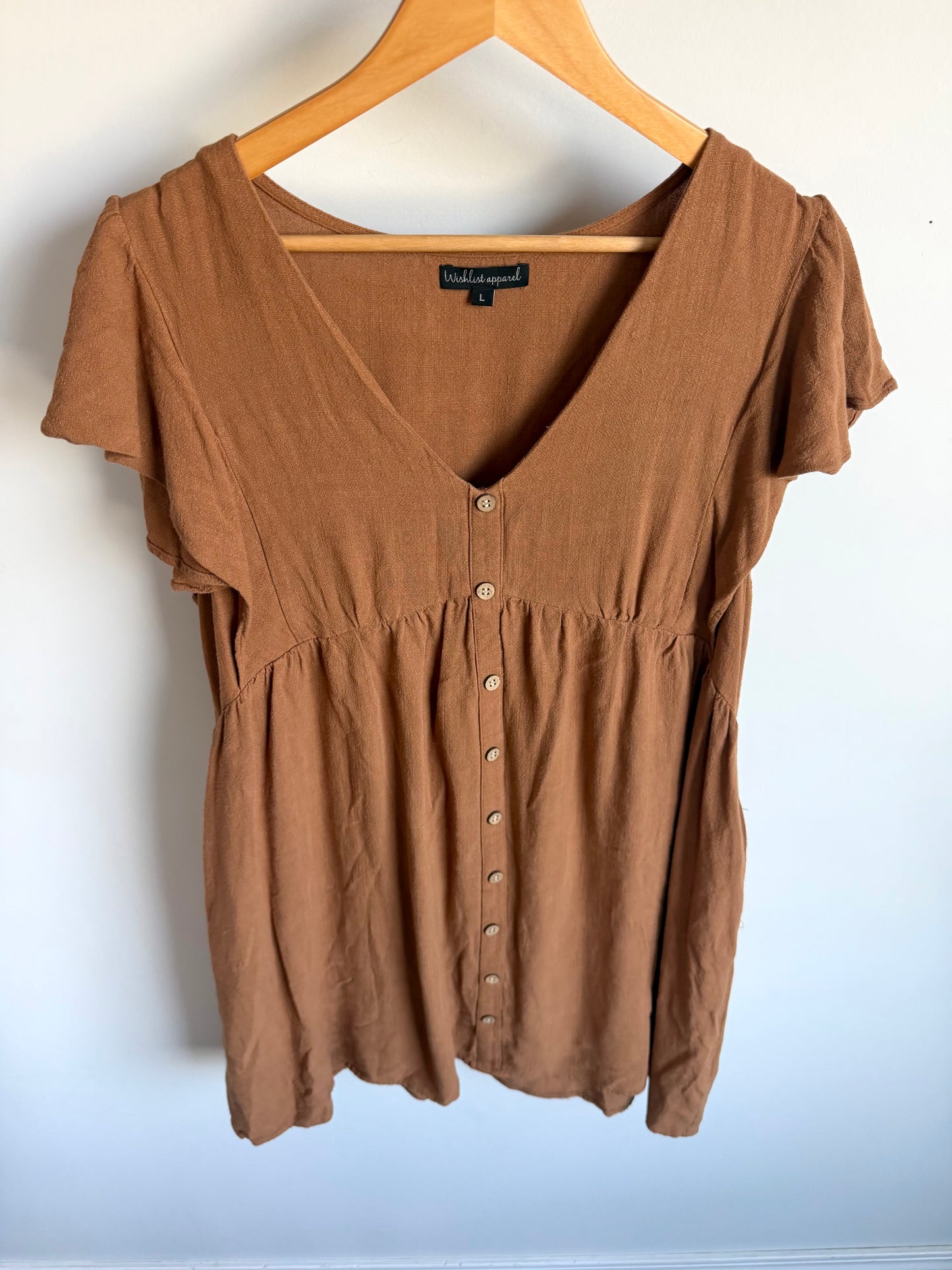 Mocha Button Top / Large