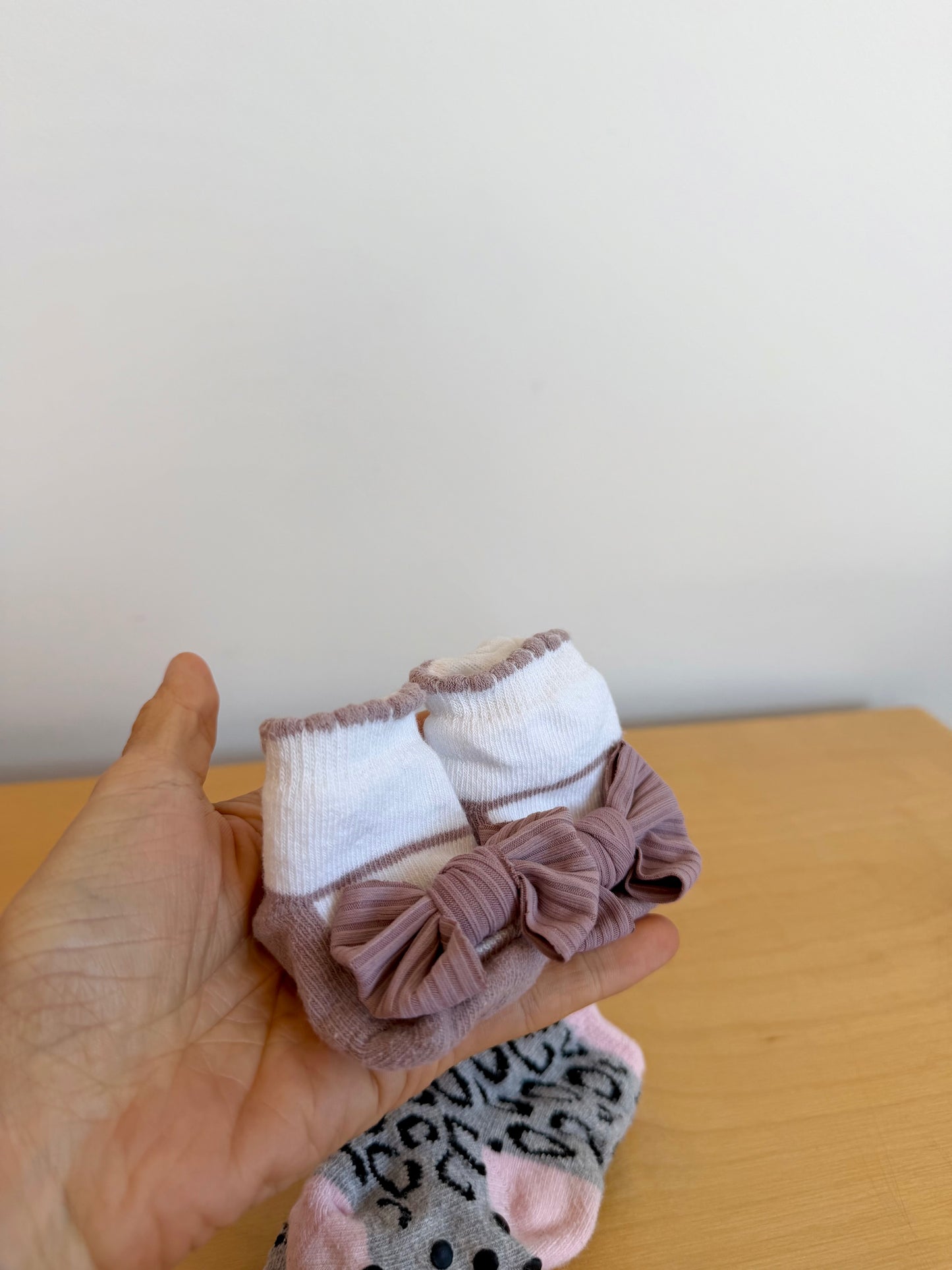 Bow, Striped, Animal Print Socks (3) / 0-3m