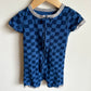 Blue Checkered Romper One Piece PJ / 2T