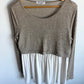 Tan and White Under Shirt Nursing Top / XL