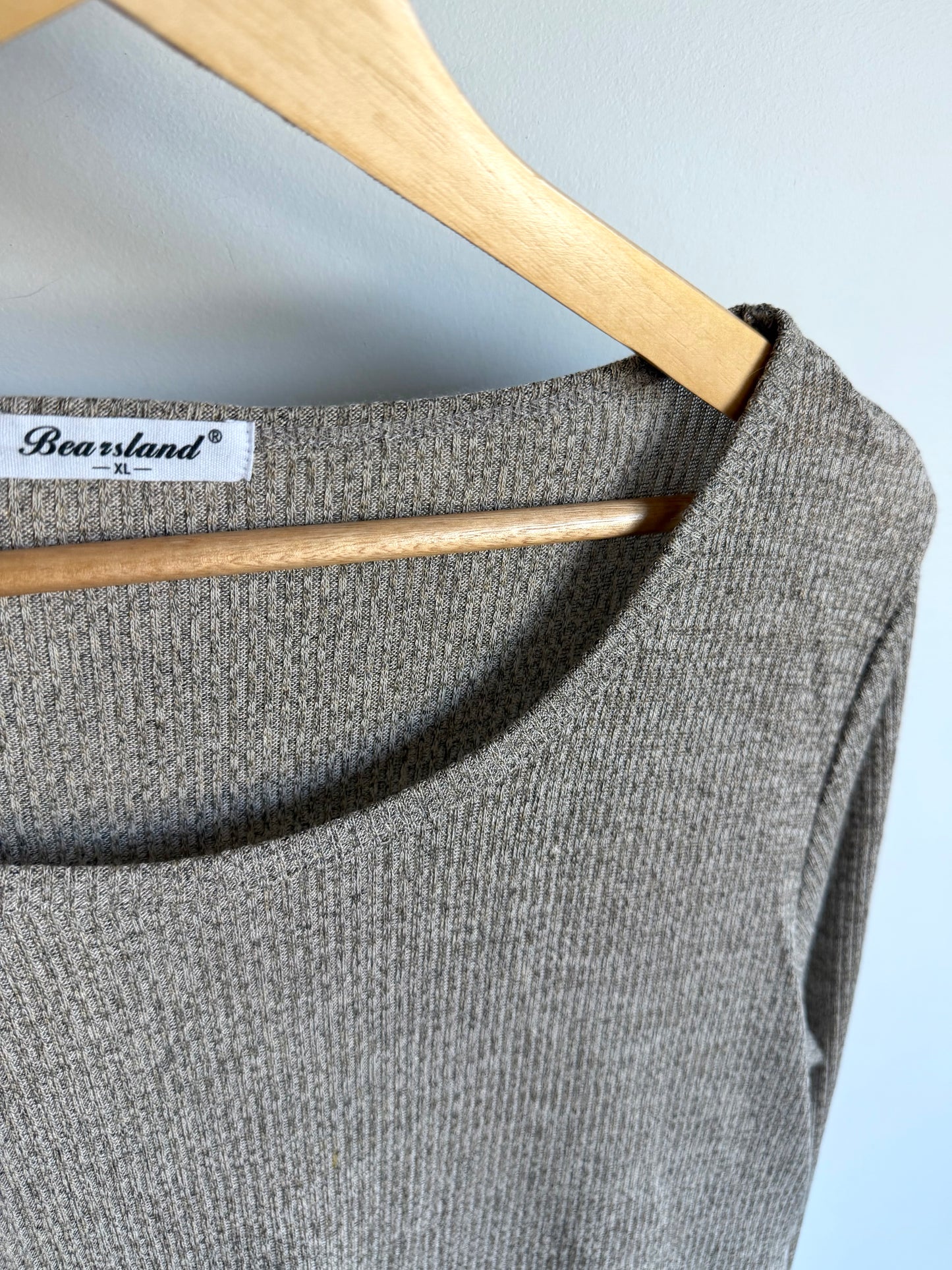 Tan and White Under Shirt Nursing Top / XL