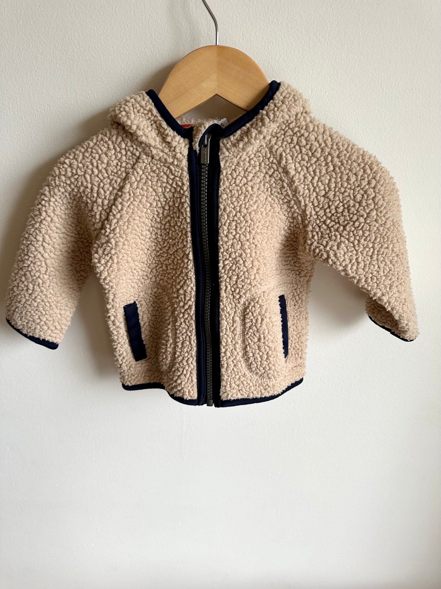 Tan Sherpa Zip Hoodie / 12-18m