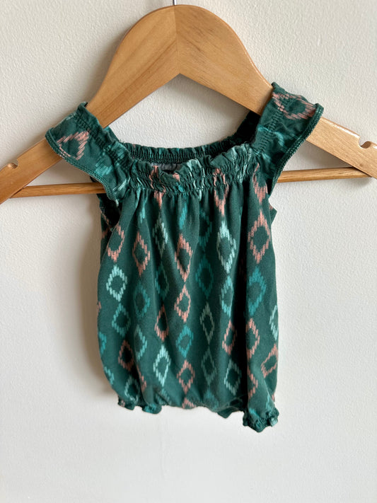Newborn Green Diamond Romper / 0m