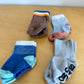 Set of Four Socks (Brown, Blue, Text, Stripe) / 3m?