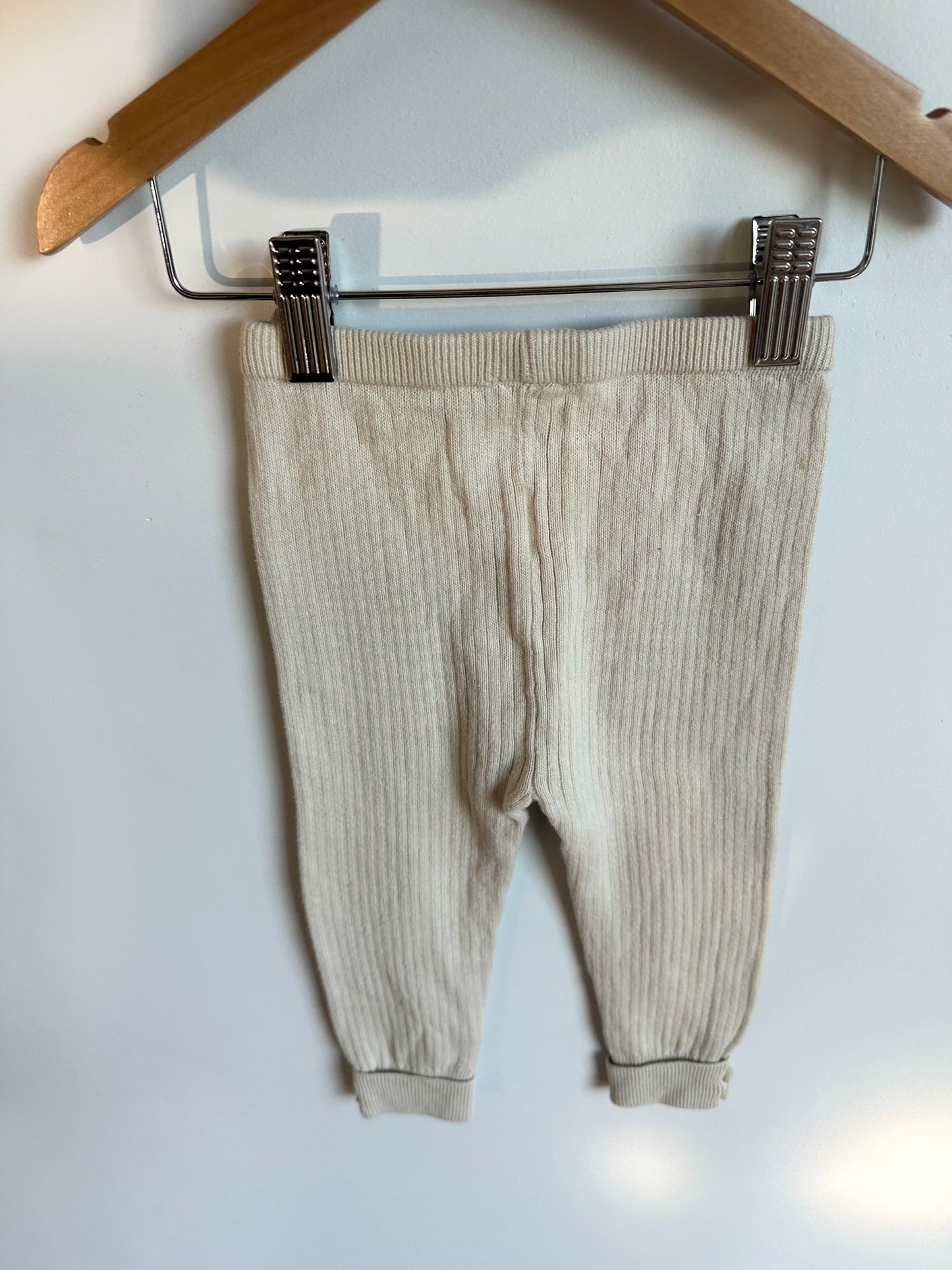 Gap Cream Ribbed Leggings / 12-18m