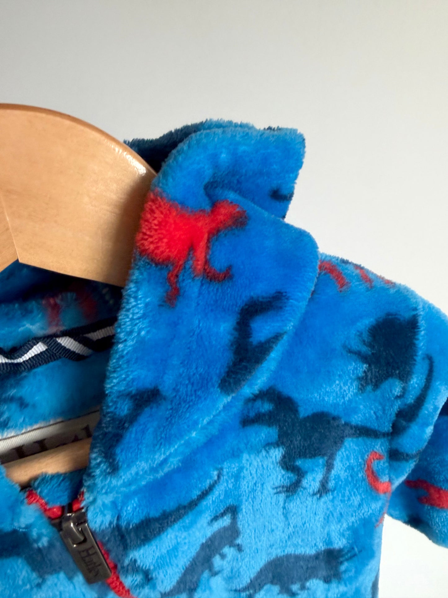 Hatley Blue Dino Fleece Bunting Suit / 6-9m