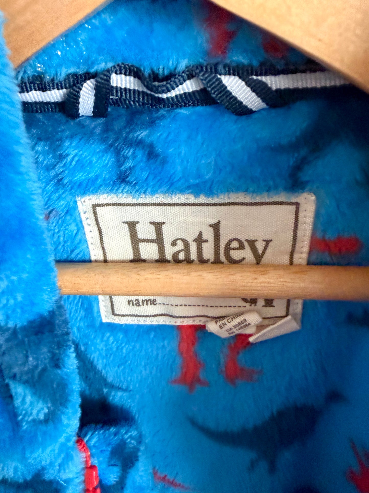 Hatley Blue Dino Fleece Bunting Suit / 6-9m