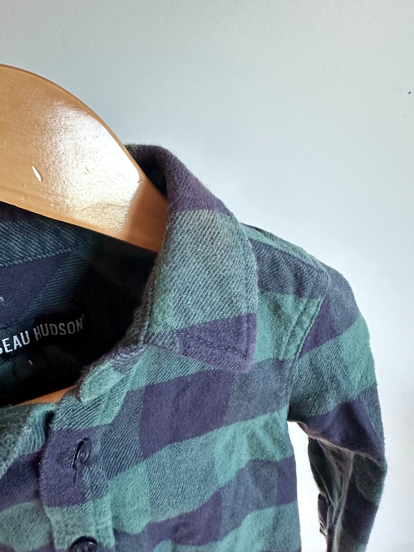 Beau Hudson Green Checkered Flannel / 12m
