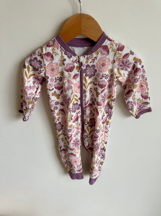 Floral Footless Zip Sleeper / 2-4m?