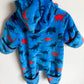 Hatley Blue Dino Fleece Bunting Suit / 6-9m