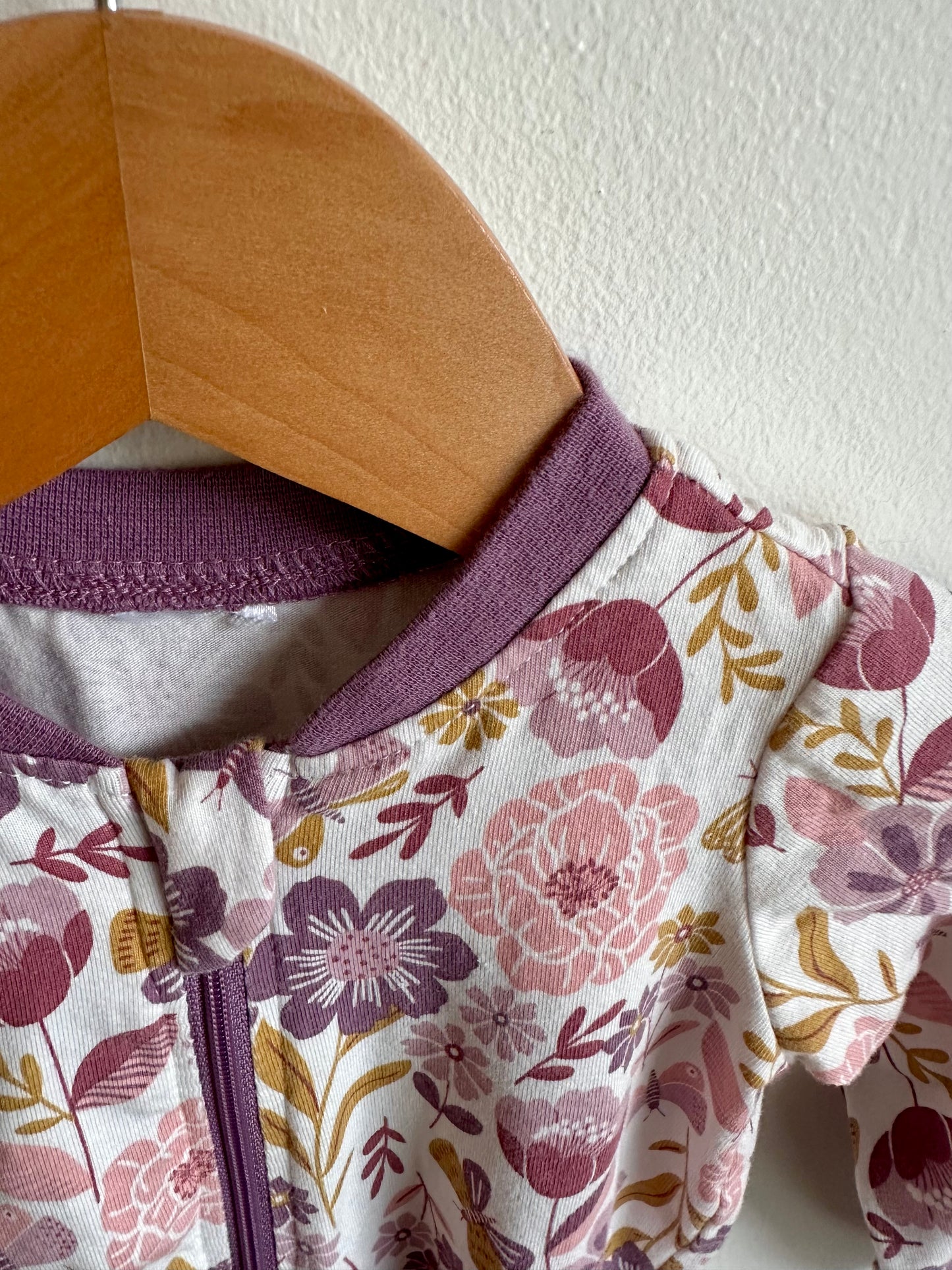 Floral Footless Zip Sleeper / 2-4m?