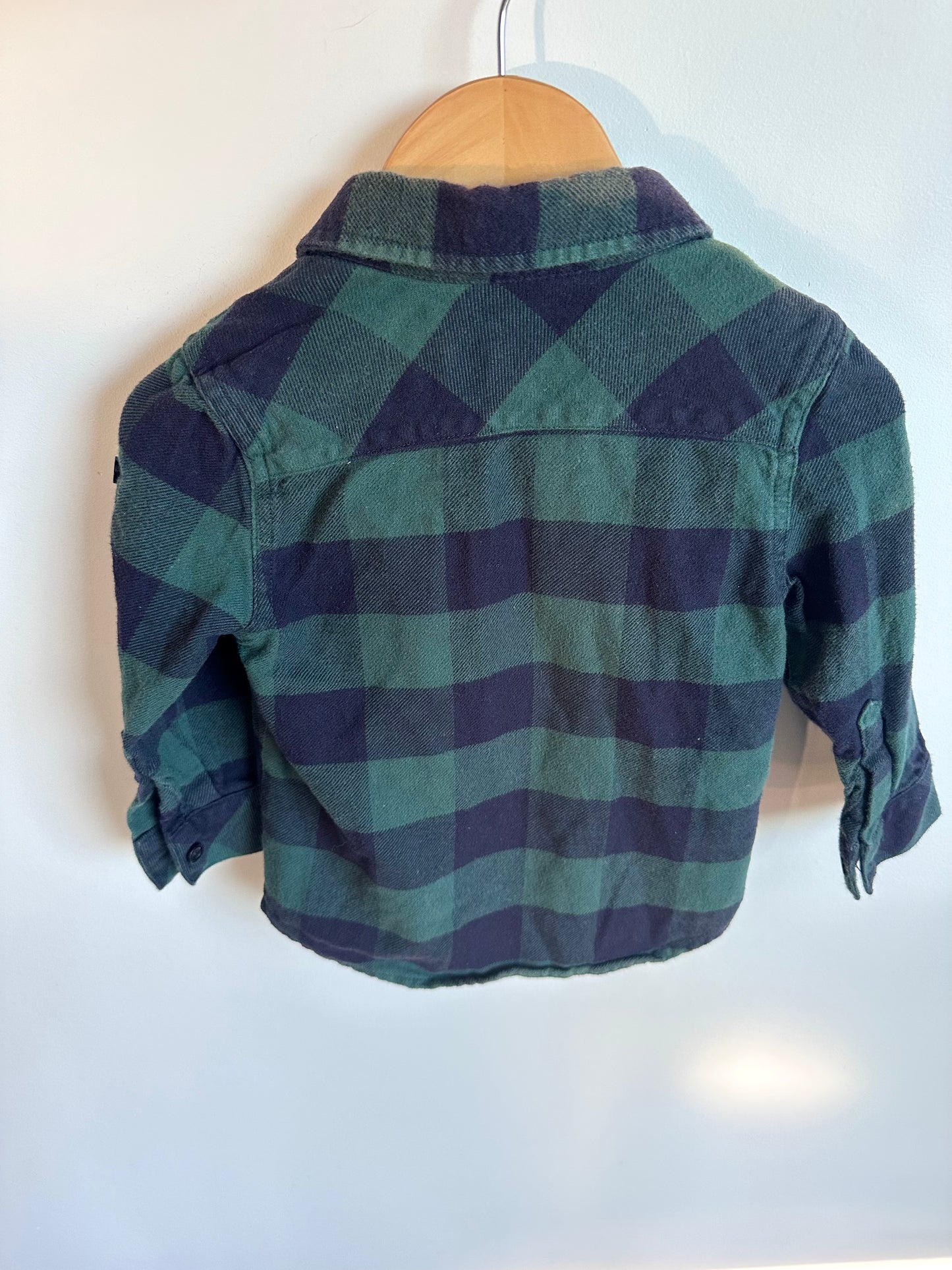 Beau Hudson Green Checkered Flannel / 12m