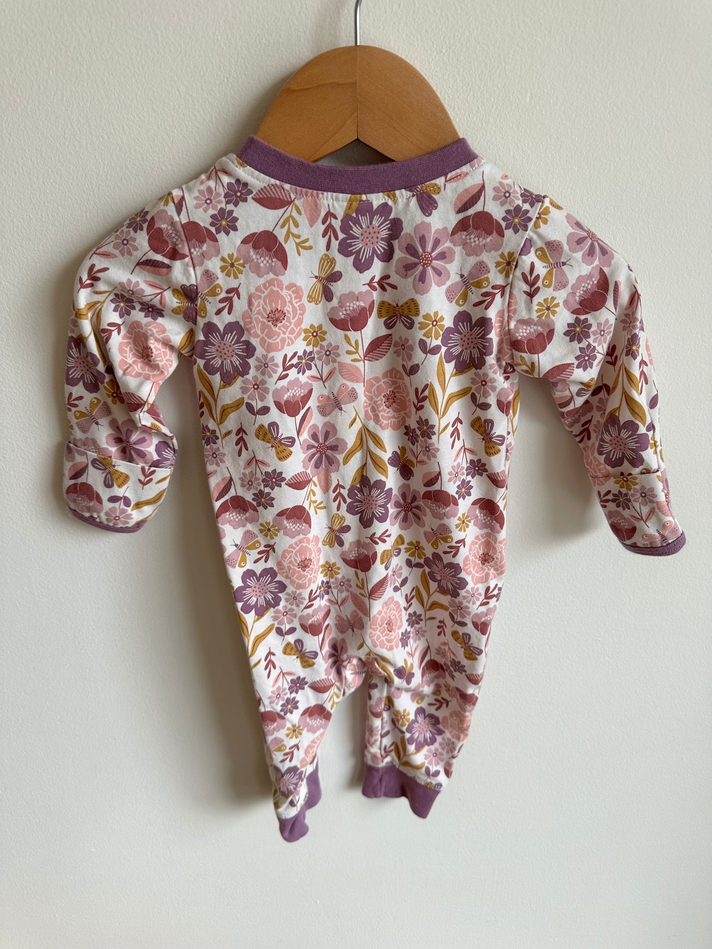Floral Footless Zip Sleeper / 2-4m?