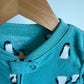 Fleece Teal Penguin Sleeper / 2T