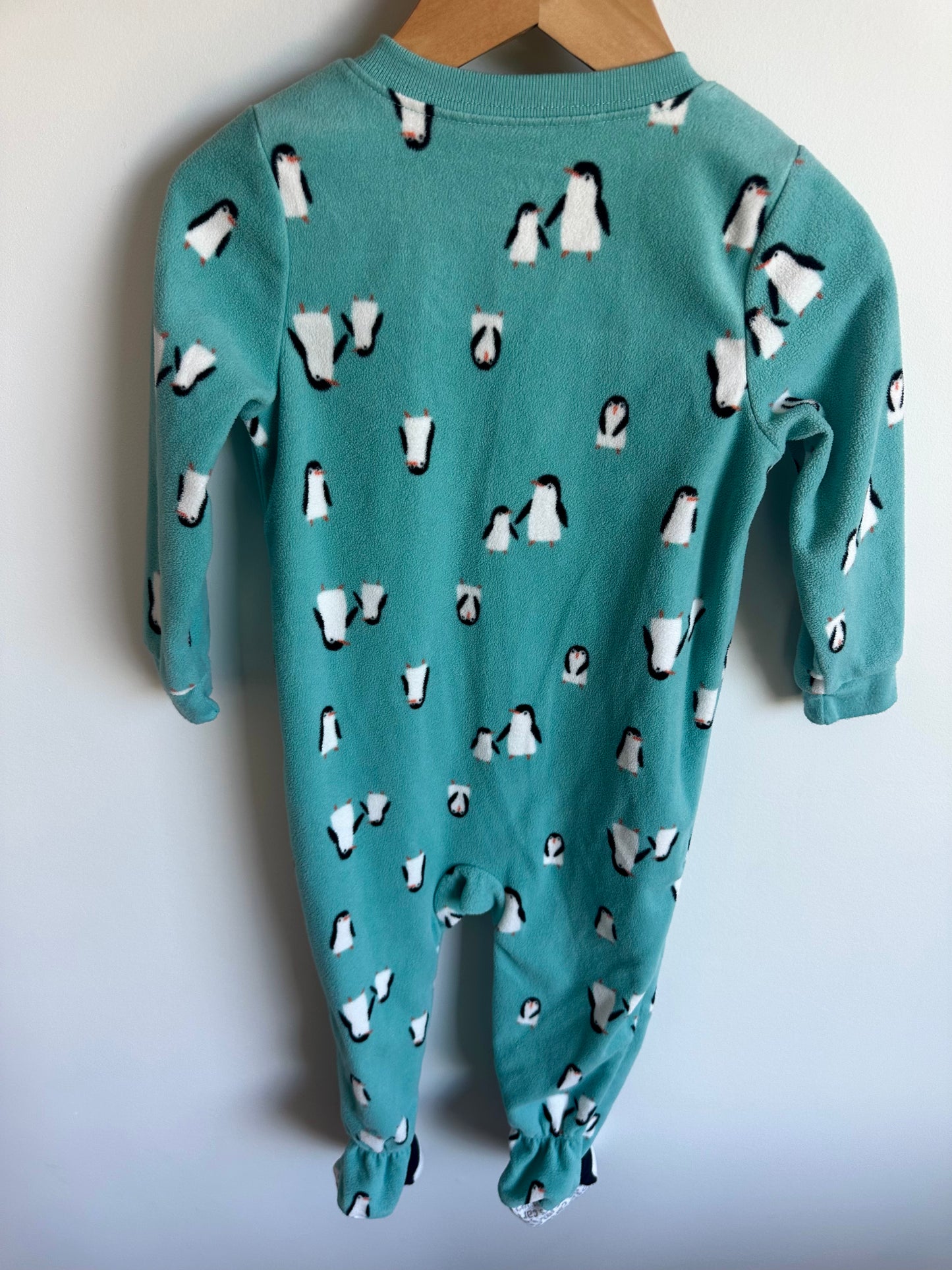Fleece Teal Penguin Sleeper / 2T