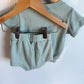 Tiny Trove Rib Sage T-shirt + Shorties Set / 12-18m