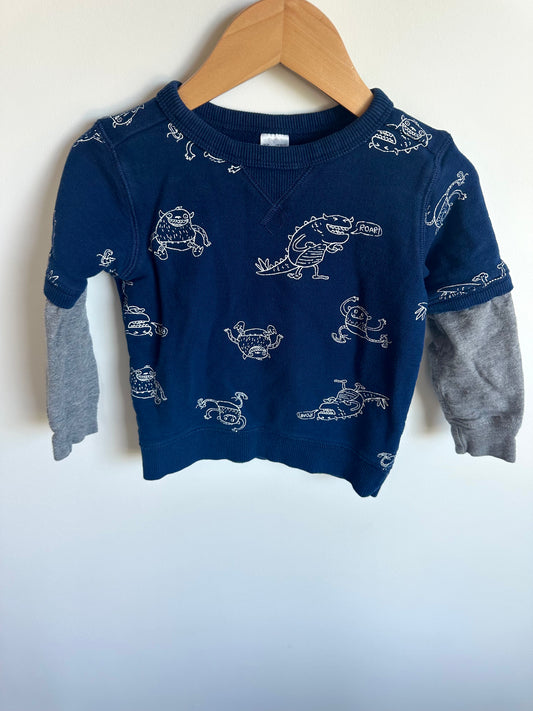 Navy Little Monster Long Sleeve / 2T