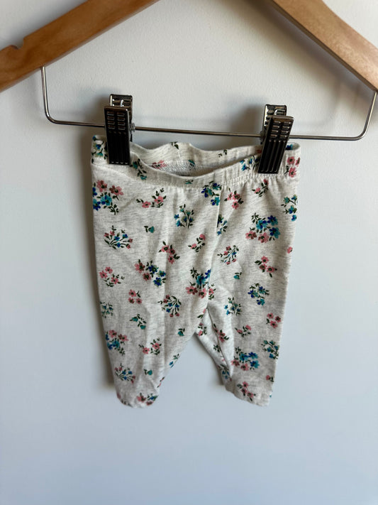 Tan Floral Bunch Pattern Pants / 3m