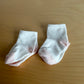Cream with Pink Heel Socks (2) / 0-3m