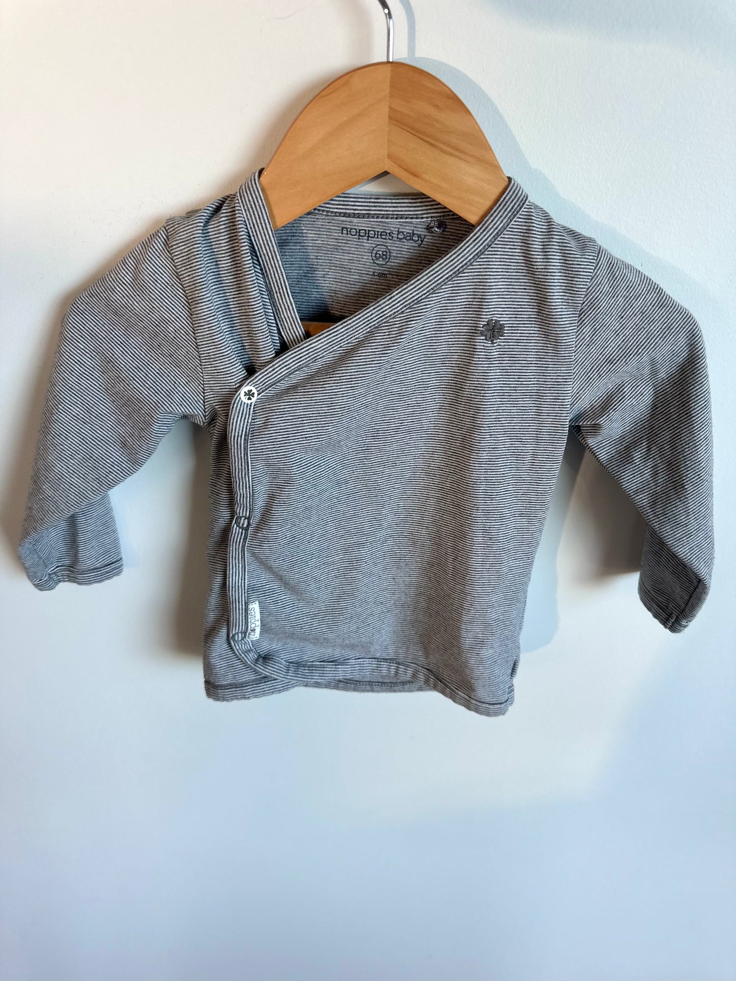 Noppies Striped Side Snap Long Sleeve / 4-6m