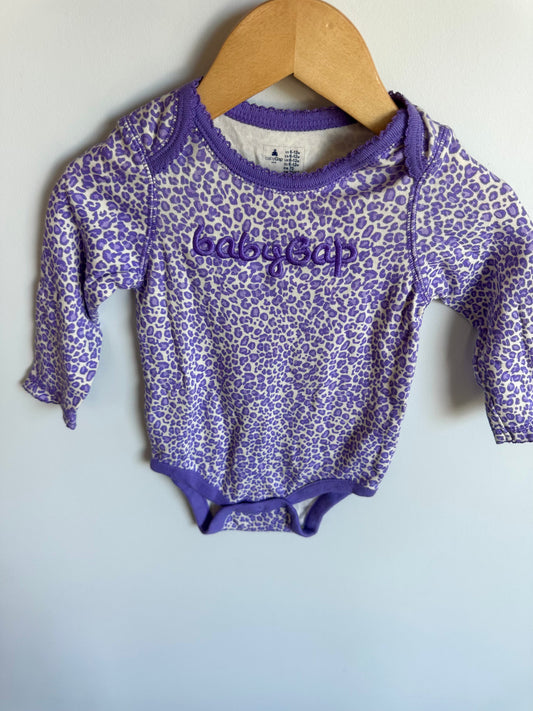 Baby Gap Purple Animal Print Bodysuit / 6-12m