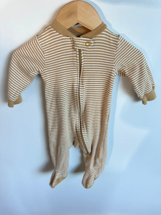 Organic Yellow Striped Bodysuit / 3m