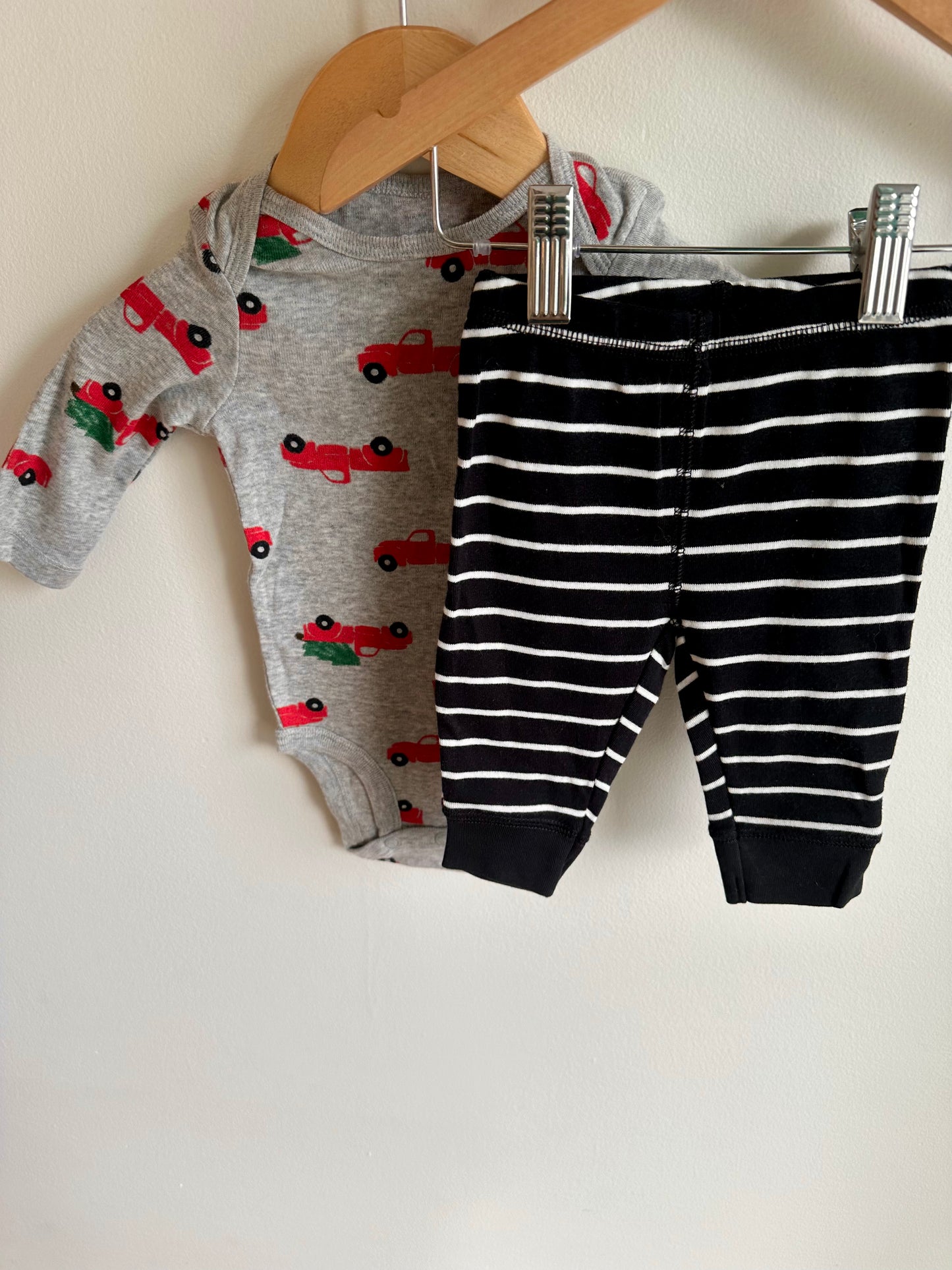 Christmas Tree Truck Bodysuit + Pants Set / 3m