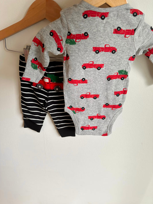 Christmas Tree Truck Bodysuit + Pants Set / 3m