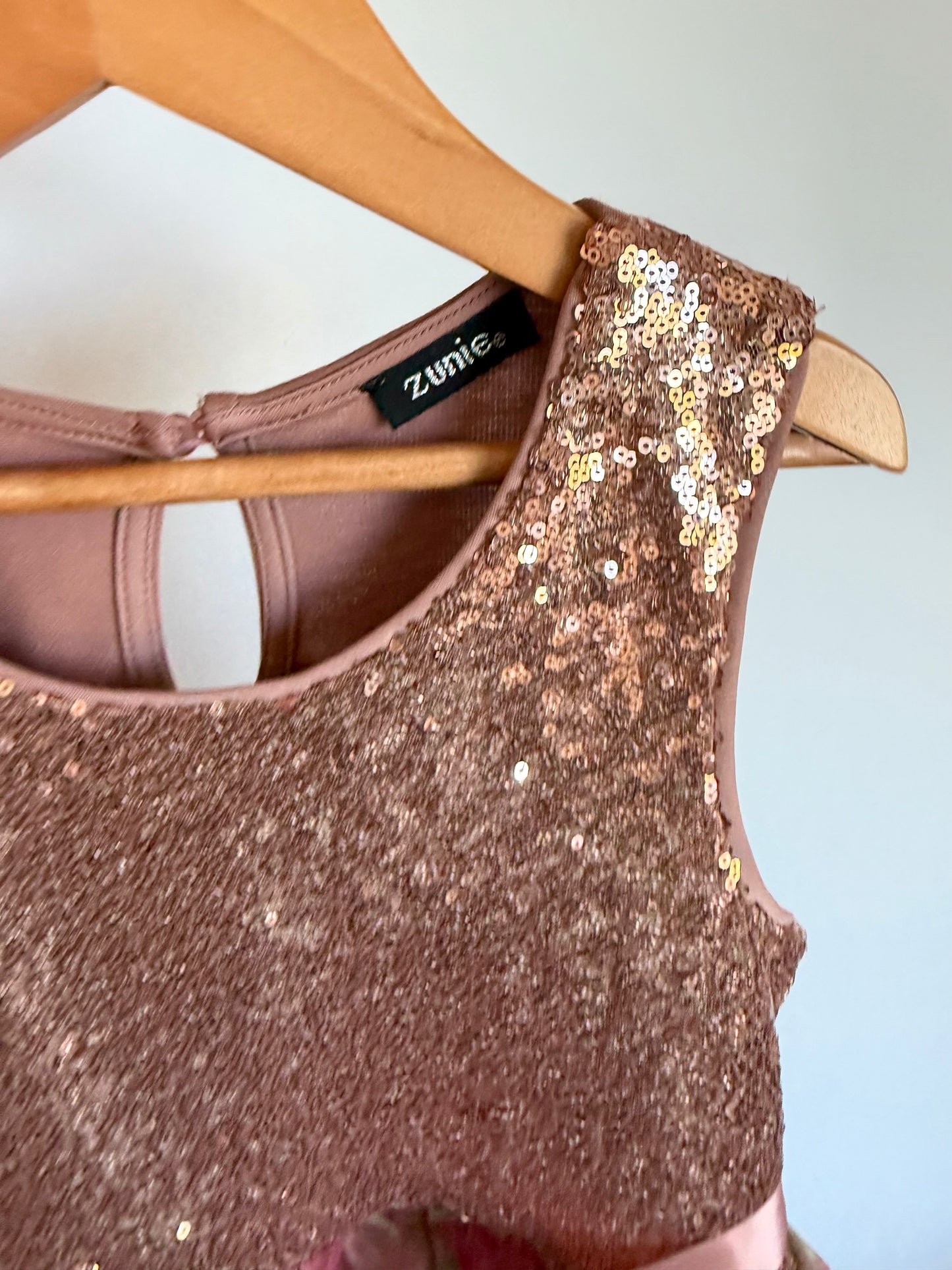 Sequin Rose Tulle Dress / 7 years?