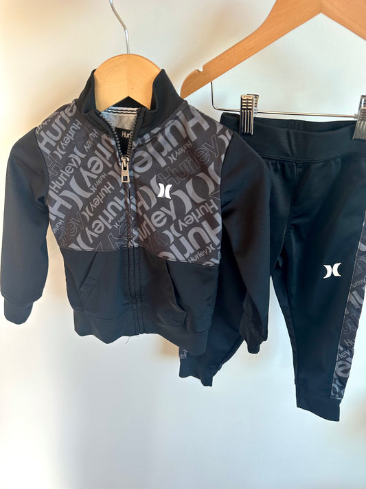 Hurley Black Logo Track Suit Set / 2T