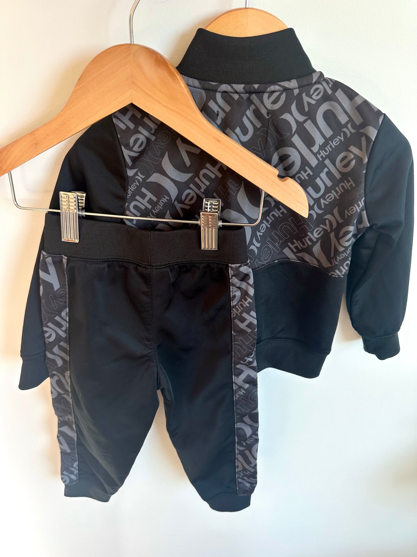 Hurley Black Logo Track Suit Set / 2T