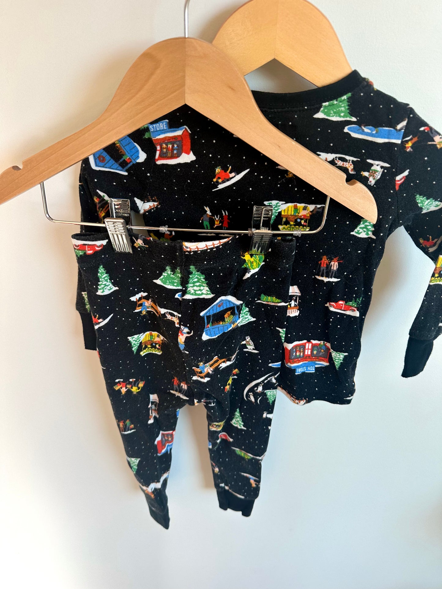Black Snow Winter Pj Set / 18-24m