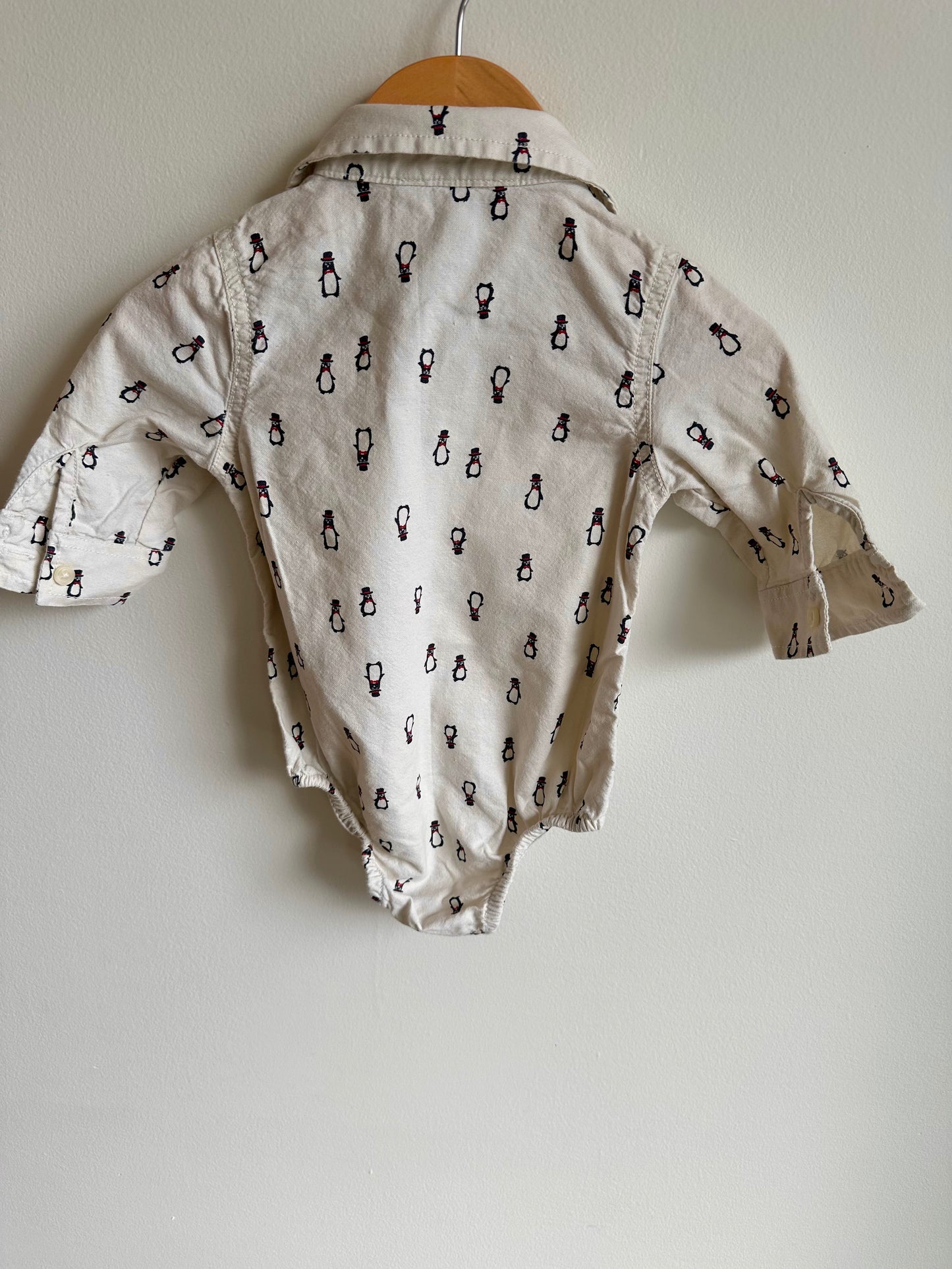 Penguin Collared Bodysuit / 3-6m