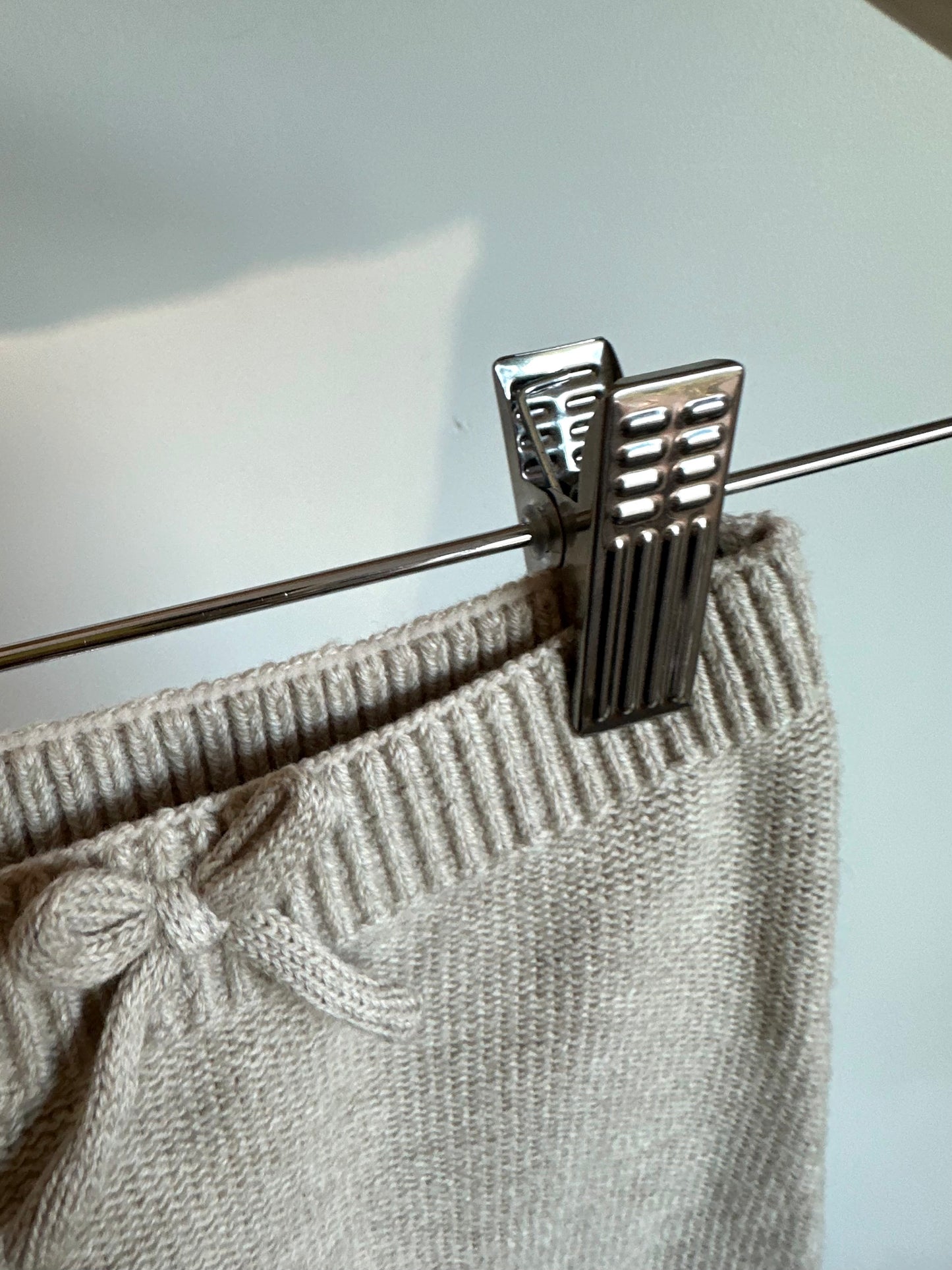 Zara Grey Knit Footed Pants / 3-6m