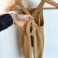 Quincy Mae Caramel Knit Overalls / 3-6m