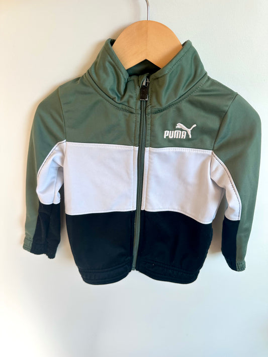 Puma Green Color Block Track Sweater / 2T